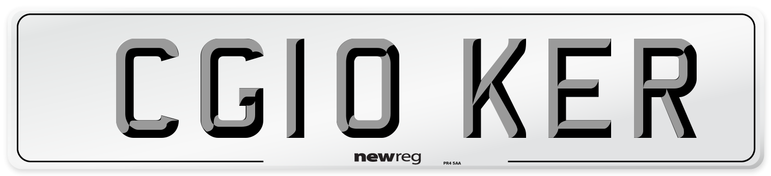 CG10 KER Number Plate from New Reg